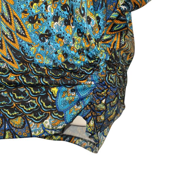 Hypnotized Womens Top Stretch Abstract Feathers Colorful Lounge Travel Vacation - Picture 6 of 12